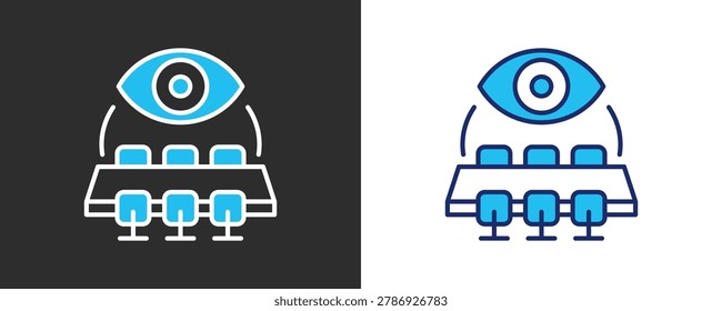 Board Oversight Icon Set, Colored Outline Vector Illustration