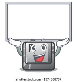 Up board P button installed on cartoon computer