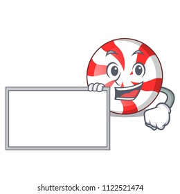 With board peppermint candy character cartoon