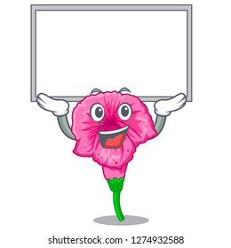 Up board petunia flowers on cartoon home page