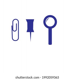 board pin James clipart and magnifying glass vector illustration or clipart
