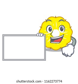 With board pineapple slice character cartoon