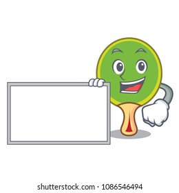 With board ping pong racket character cartoon