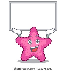 Up board pink starfish isolated with the cartoon