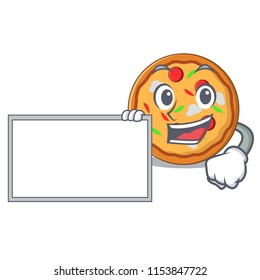 With board pizza character cartoon style