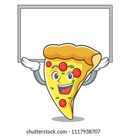 Up board pizza slice character cartoon