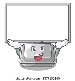 Up board plastic box isolated in the cartoon