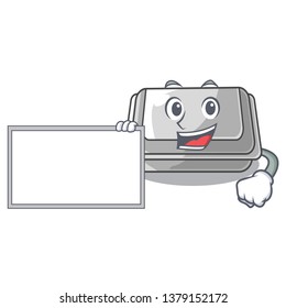 With board plastic box isolated in the cartoon