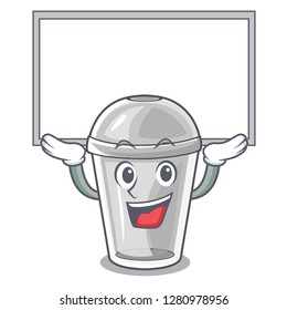 Up board plastic cup in the cartoon form