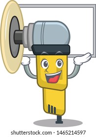 Up board pneumatic sander in the mascot shape