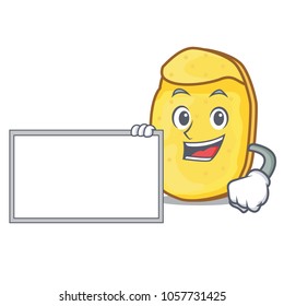 With board potato chips character cartoon