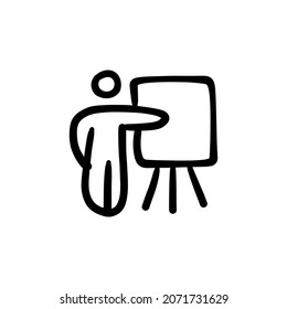 board presentation icon in vector. Logotype - Doodle