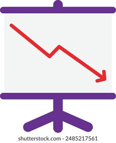 Board Presentation Sign Icon Vector Flat Illustration
