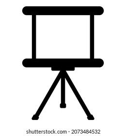 Board for presentations business screen billboard projector roller icon black color vector illustration flat style simple image