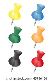 board push pin vector set