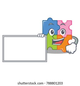 With board puzzle character cartoon style