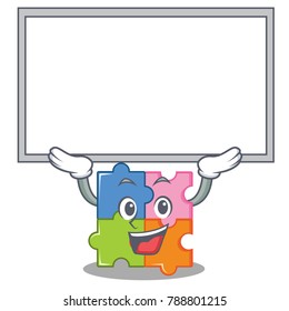 Up board puzzle character cartoon style