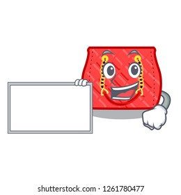 With board quilted bag isolated on a mascot