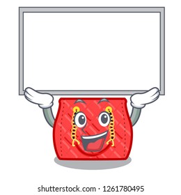 Up board quilted bag isolated on a mascot
