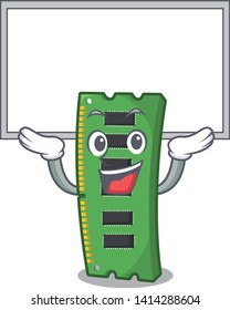 Up board RAM memory card isolated in cartoon