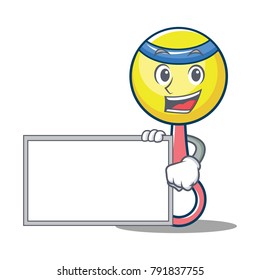 With board rattle toy character cartoon