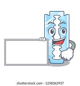 With board razor blade isolated on a mascot