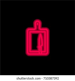 Board red glowing neon ui ux icon. Glowing sign logo vector