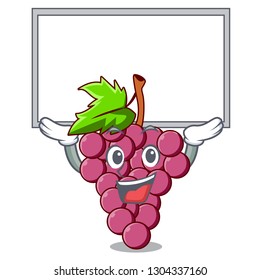 Up board red grapes fruit in cartoon shape