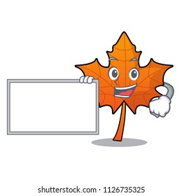 With board red maple leaf character cartoon