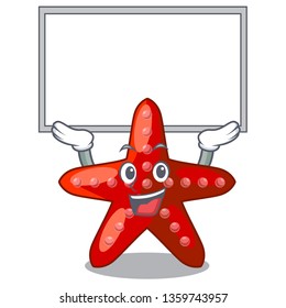 Up board red starfish isolated with the character