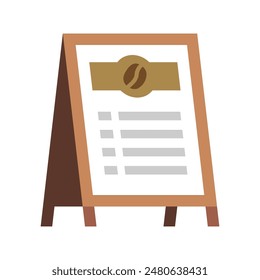 Board for restaurant menu icon. Advertising street stand, sidewalk sign. Chalkboard for cafe. Vector illustration