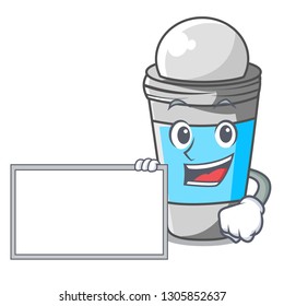 With board roll on deodorant above the mascot
