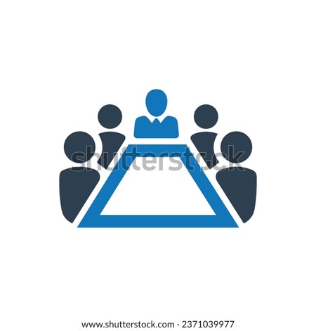 Board room members sitting around a table icon