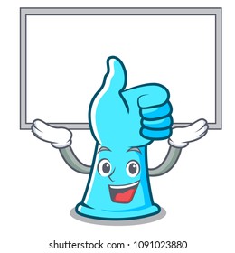 Up board rubber gloves character cartoon