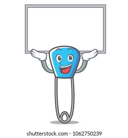 Up board safety pin character cartoon