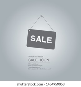 The board for sale. Isolated on grey gradient background.
