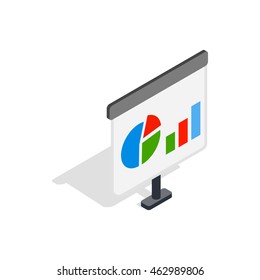 Board with schedule icon in isometric 3d style isolated on white background. Presentation symbol