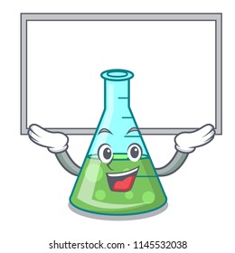 Up board science beaker character cartoon