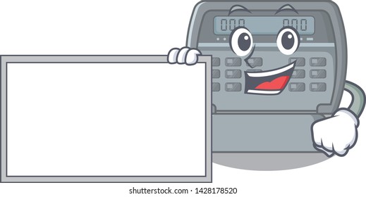 With board security alarm isolated in the cartoon