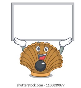 Up board shell with pearl character cartoon