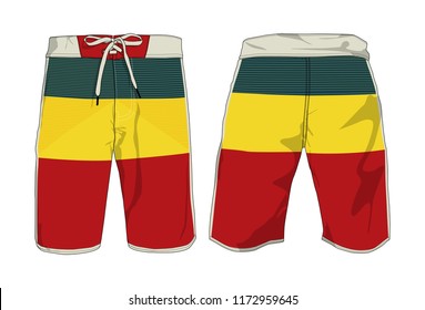 Board Shorts Template surfing beach dress colorful fashion