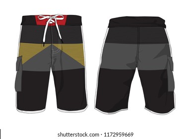 Board Shorts Template surfing beach dress colorful fashion