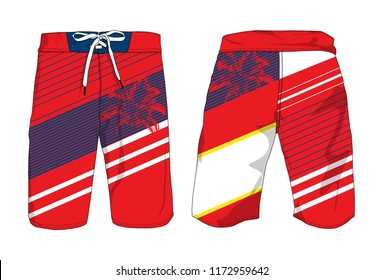 Board Shorts Template Surfing Gear For Summer