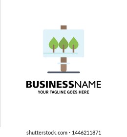 Board, Sign, Easter Business Logo Template. Flat Color