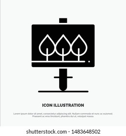 Board, Sign, Easter solid Glyph Icon vector
