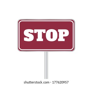 Board sign on white background