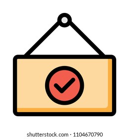 board sign tick 