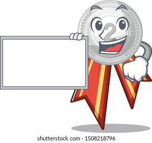 With board silver medal with the shape cartoon