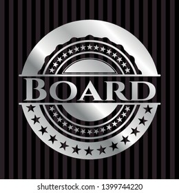 Board silvery emblem. Vector Illustration. Mosaic.