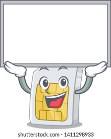 Up board simcard in the phone a cartoon